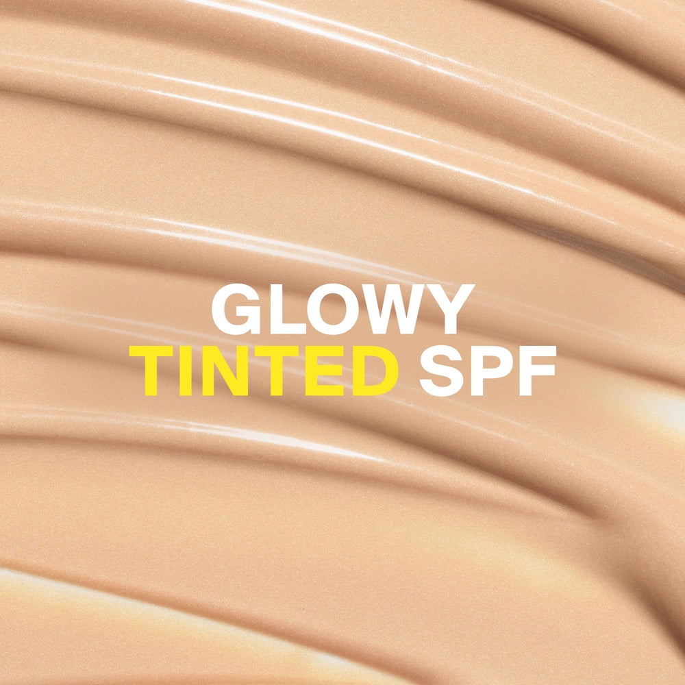 Supergoop! Glowscreen pump close-up illustrating easy dispensing
