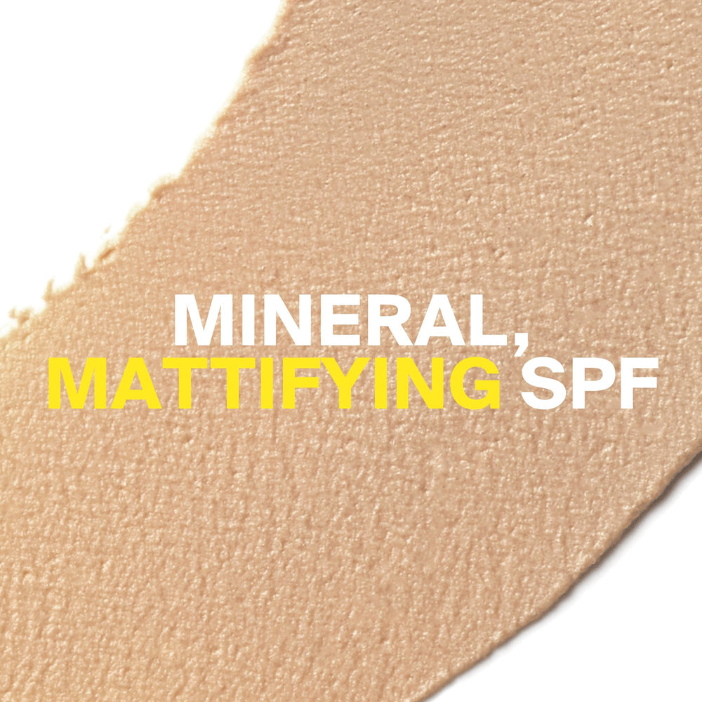 Supergoop! Mattescreen creamy texture swipe demonstrating matte finish
