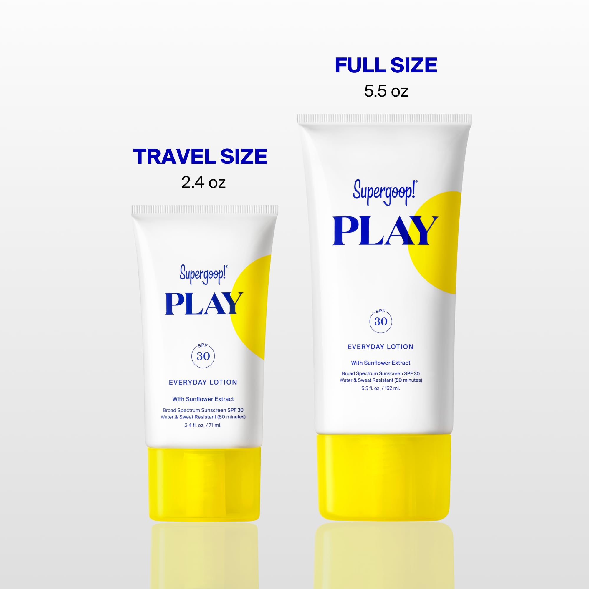 Supergoop! lotion beading on water demonstrating 80-minute water resistance