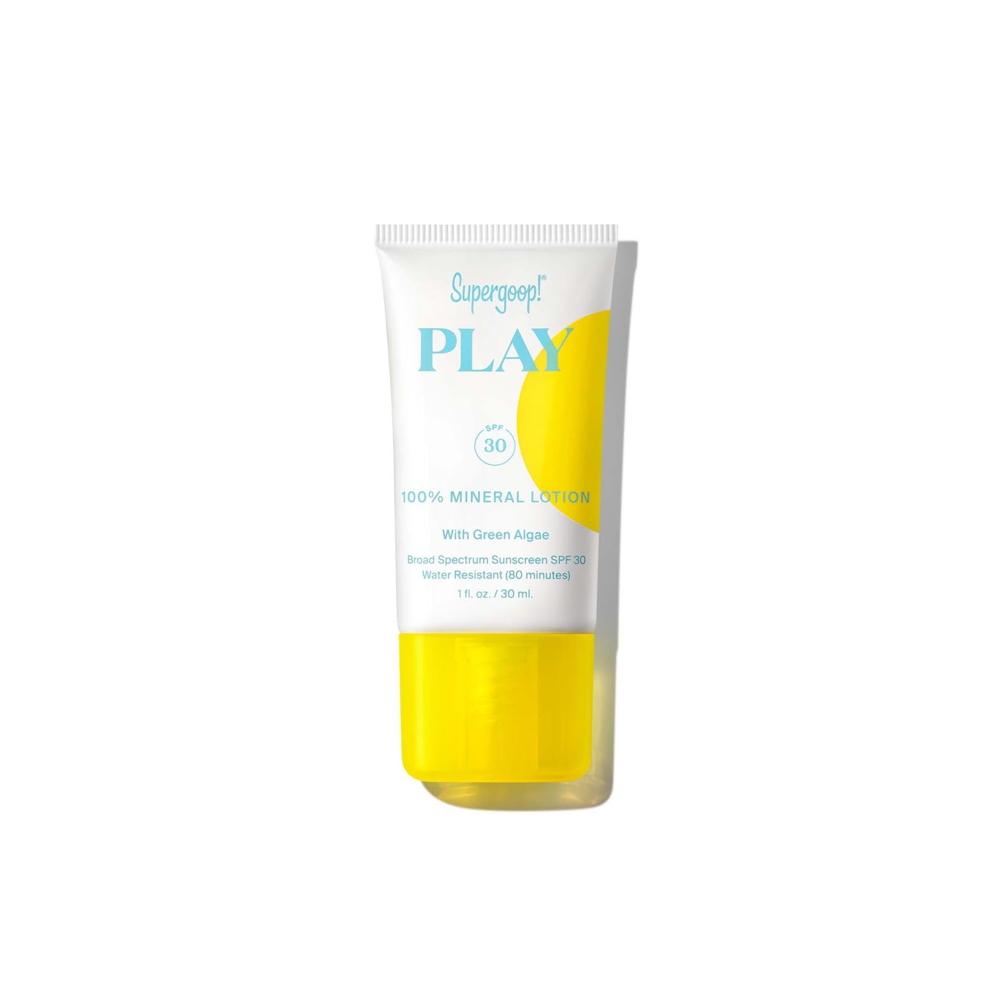 Supergoop! front packaging showing 1oz tube and SPF 30 protection