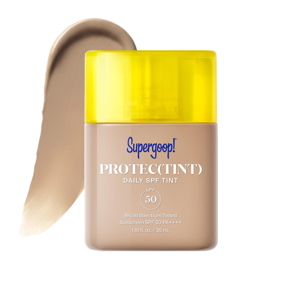 Supergoop! front packaging showing tube and branding for easy shelf recognition