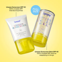 Supergoop! unseen SPF 50 texture close-up demonstrating weightless finish