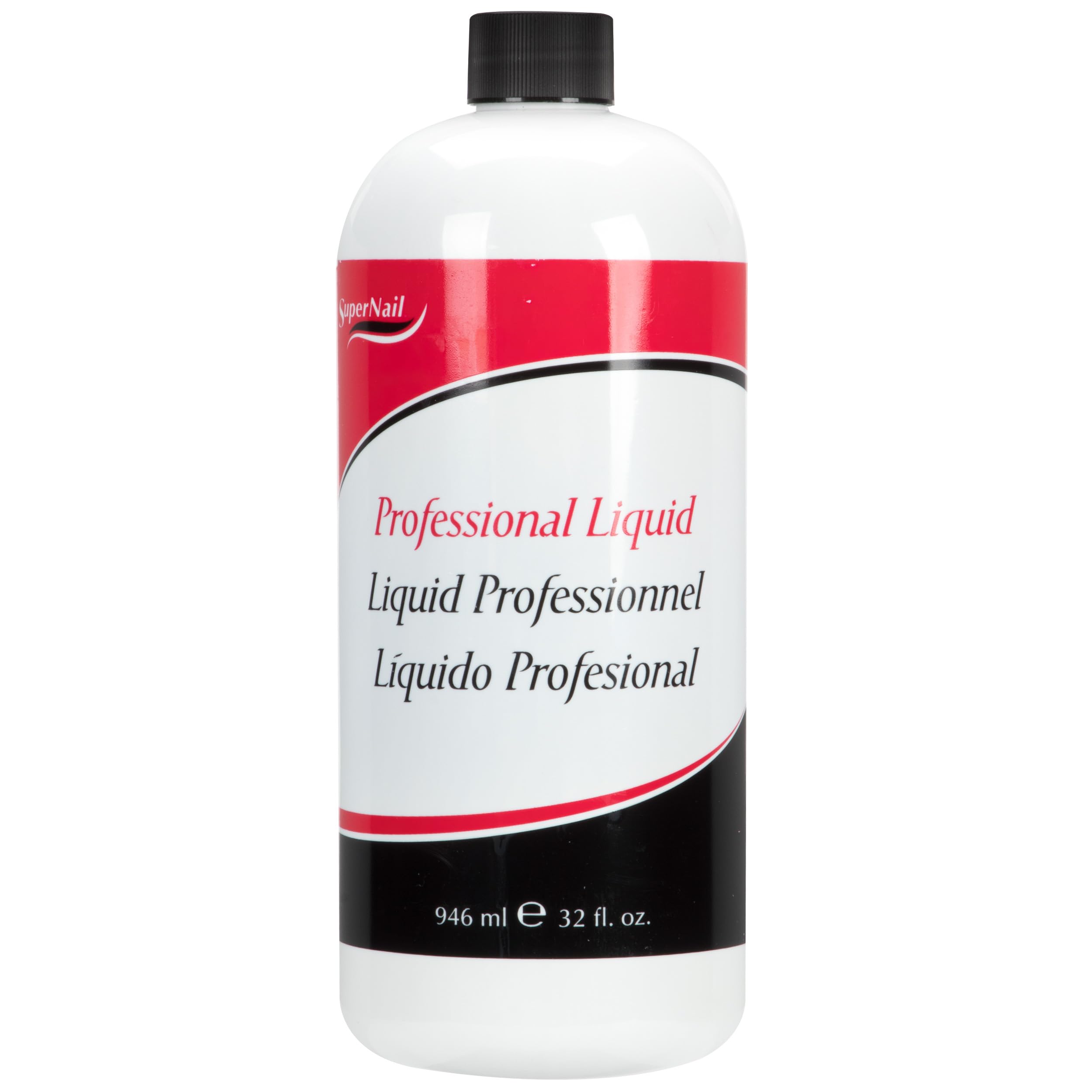 SuperNail bottle front 32oz showing professional-grade monomer and easy pour