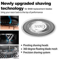 SUPERNB SH50 heads installed on Series 5000 shaver improving shaving performance