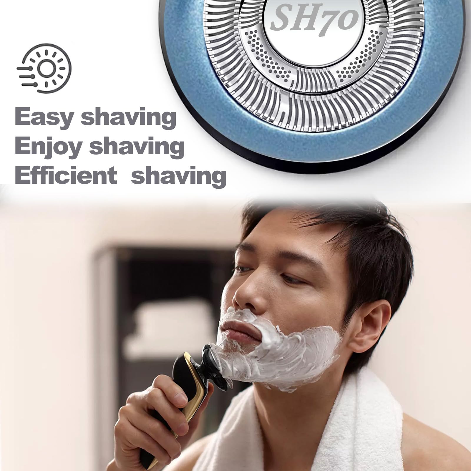 SUPERNB detailed shot of three floating heads demonstrating contouring for smooth contact