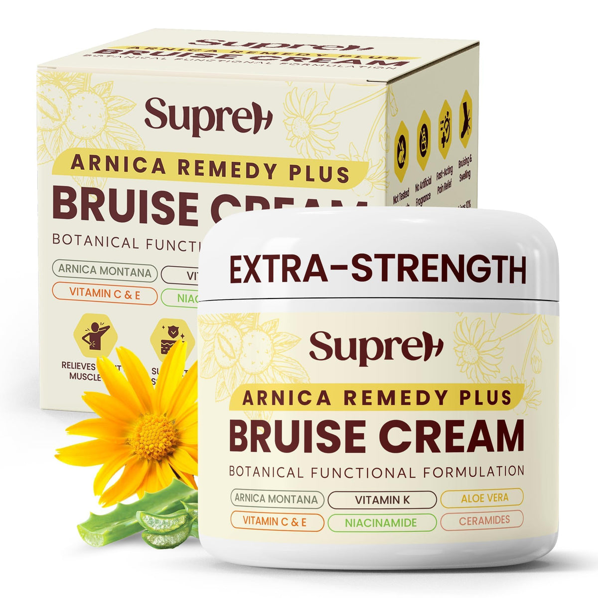 SupreH jar front view showing label and cream benefits