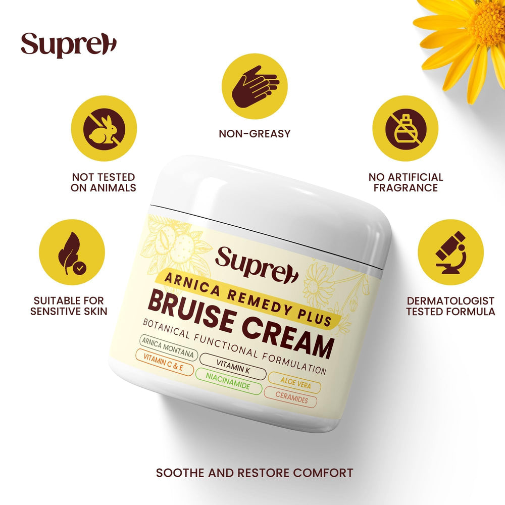 SupreH ingredients label showing Arnica and vitamin blend
