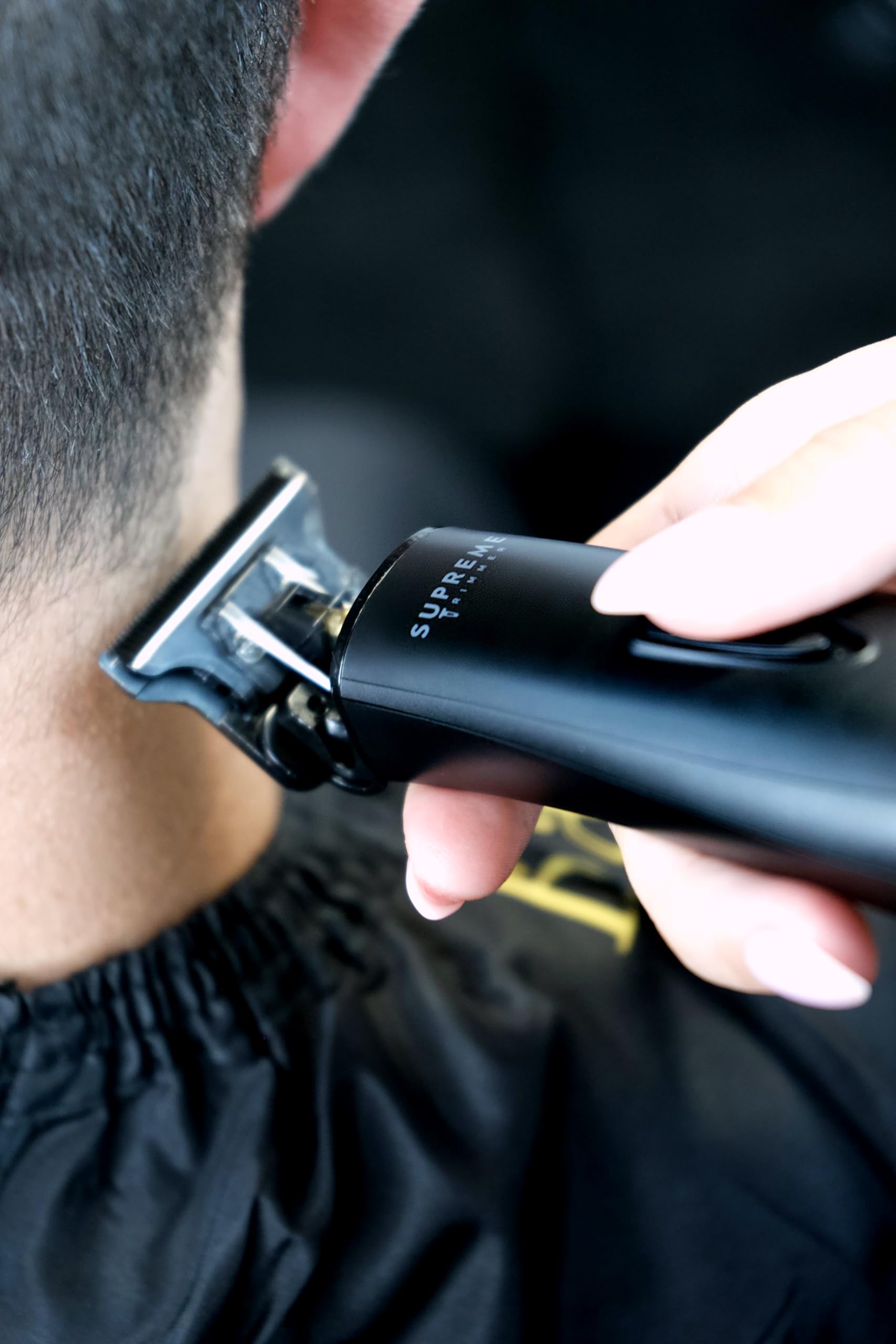 Before and after lineup shot with Supreme Trimmer showing cleaner edges and definition