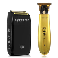 Supreme Trimmer front view in gold showing sleek ergonomic shape and portability