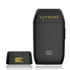 Supreme Trimmer STF602 front view showing double-foil head for ultra-close shave