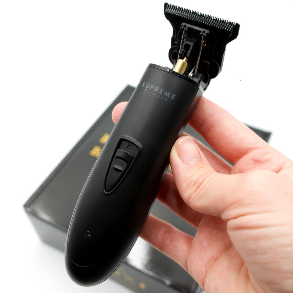 USB cable connected to Supreme Trimmer showing fast charging and travel readiness
