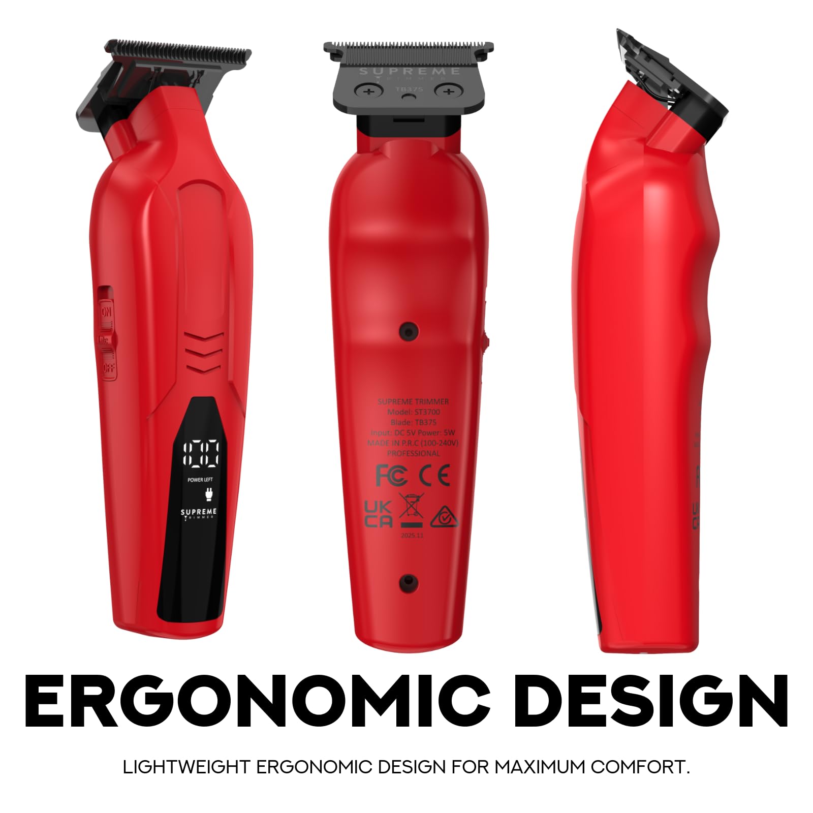 Supreme Trimmer Vader Lite with charging dock and USB-C cable for fast convenient recharging