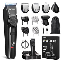 SUPRENT front view of black trimmer showing ergonomic grip and control, for comfortable handling
