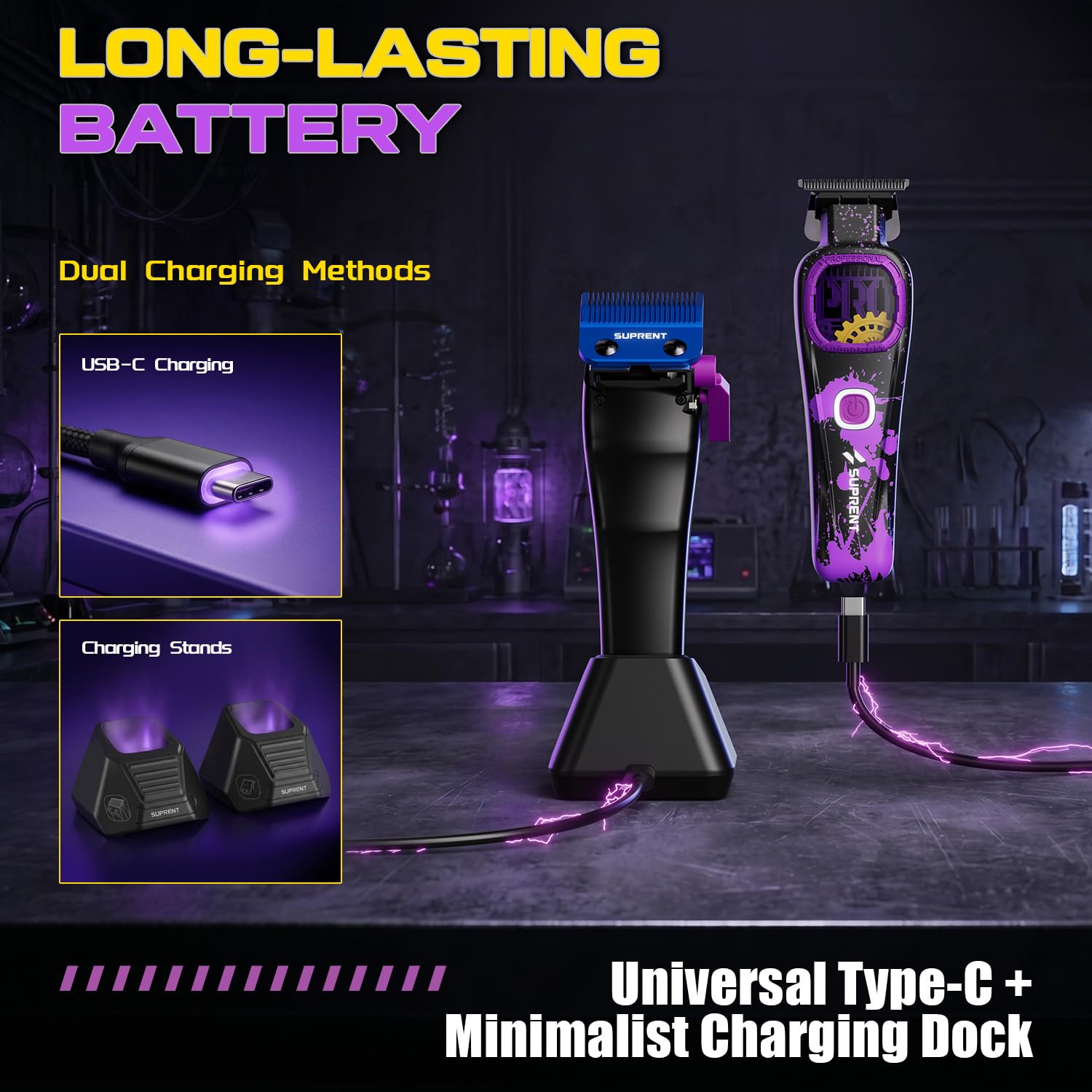 SUPRENT magnetic guide combs and accessories for quick length changes benefit