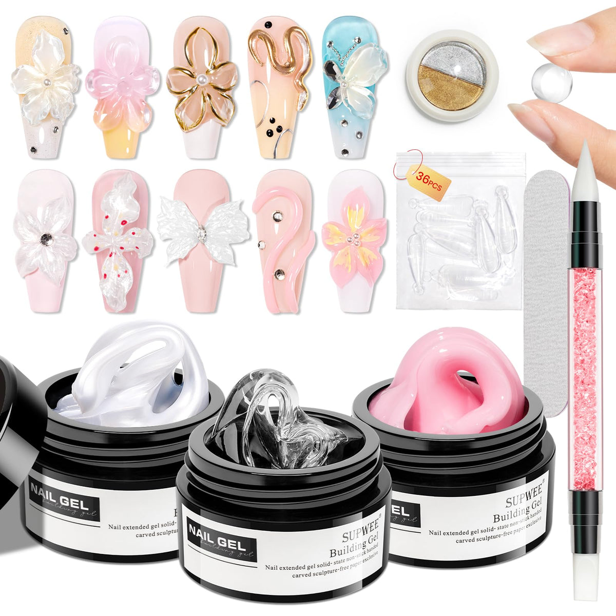 SUPWEE kit front view showing all included non-stick gel components