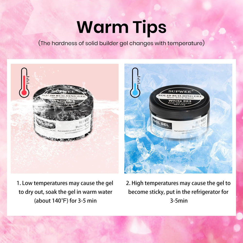 SUPWEE solid gel close-up showing smooth texture for precise sculpting