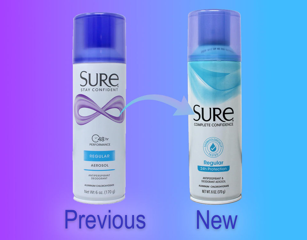 Sure three-pack staged to show value pack for home and travel storage