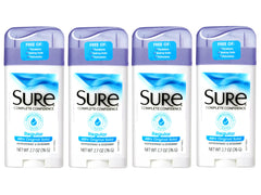 Sure original front packaging showing four sticks and clear branding for value