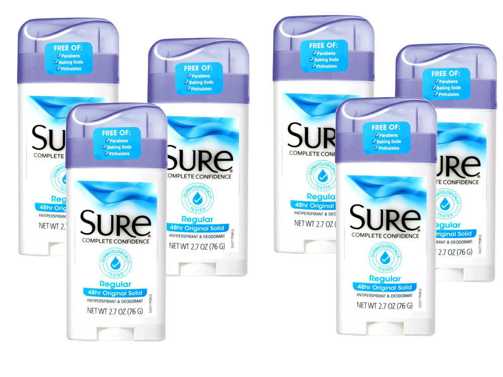Sure solid stick front packaging showing product and size for reliable protection