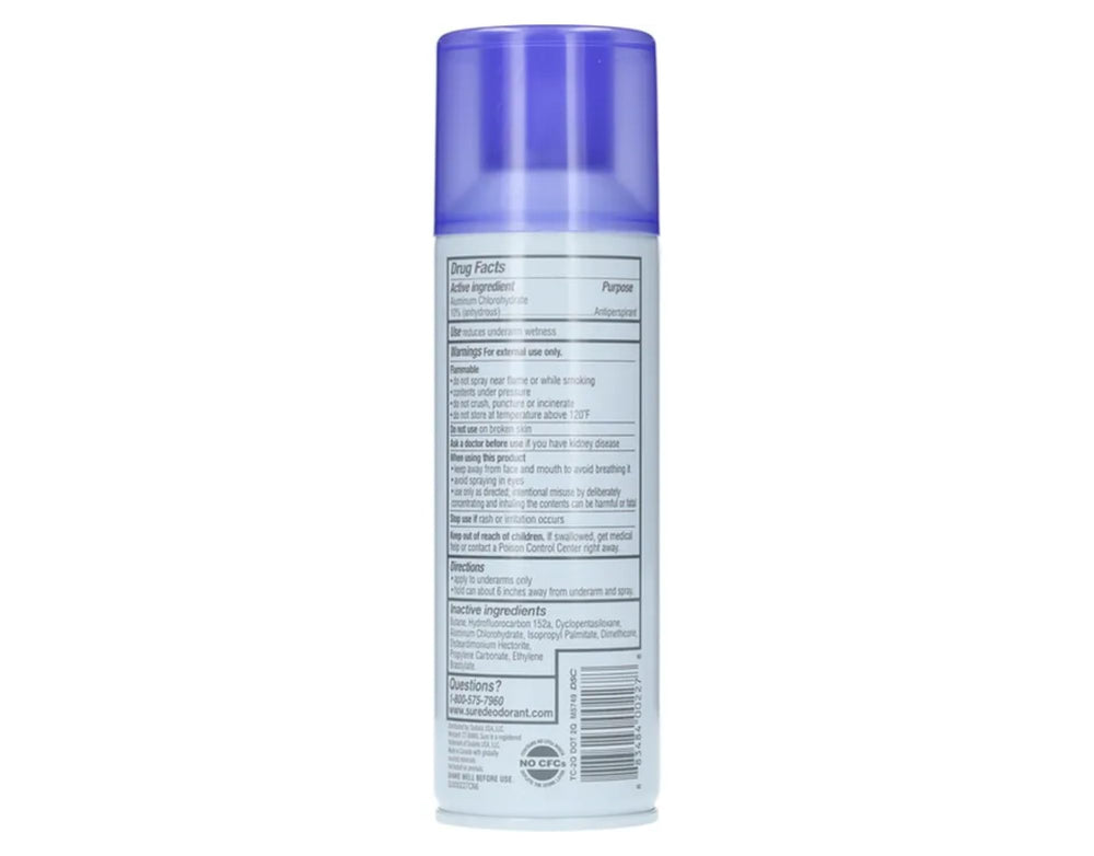 Sure mist spraying underarm demonstrating fast-drying protection on skin