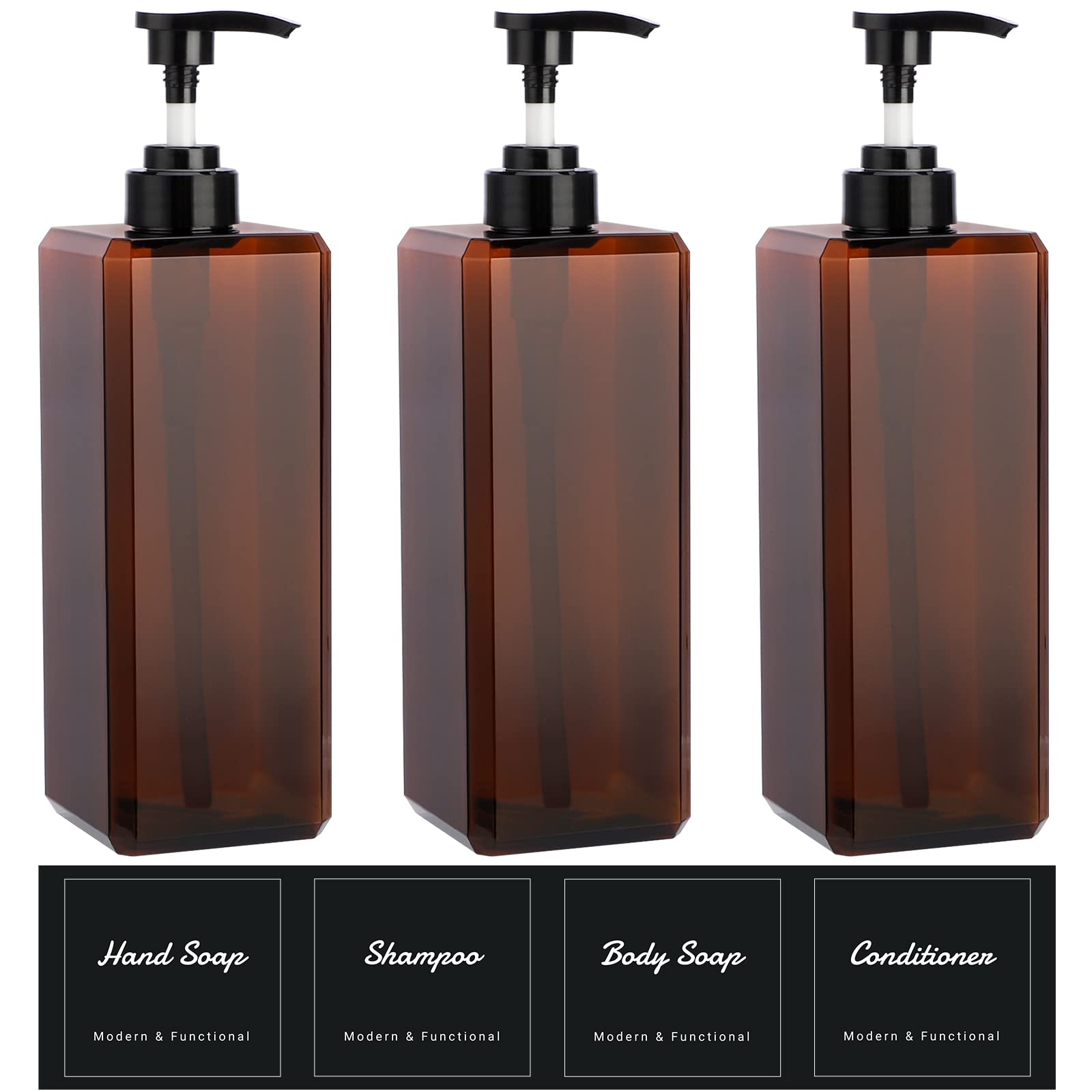 SUREAM front view of three bottles showing tidy organization and large capacity