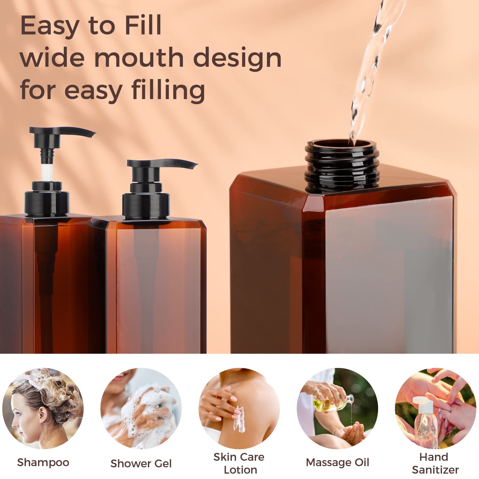 SUREAM clear bottle body showing remaining product level at a glance