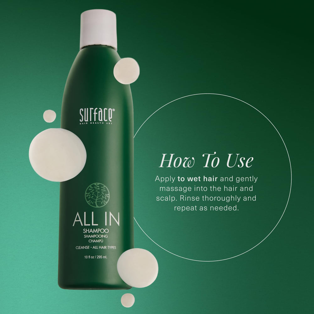 SURFACE shampoo pouring to show ideal dispense and easy-use benefit