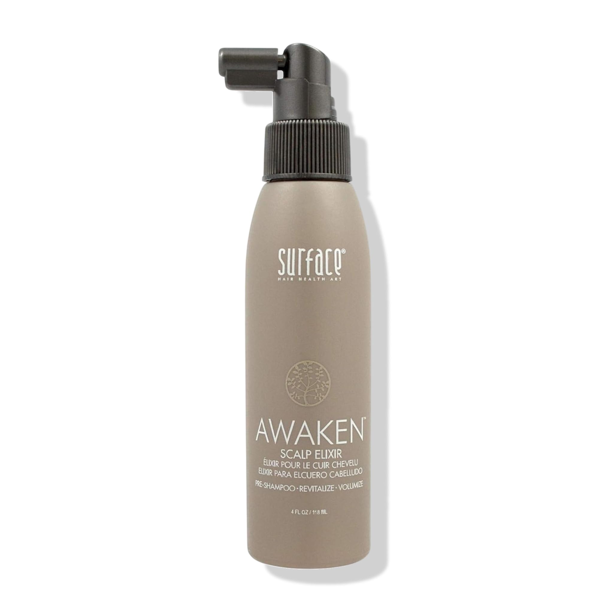 Surface front packaging showing bottle and brand for clear product identification and trust