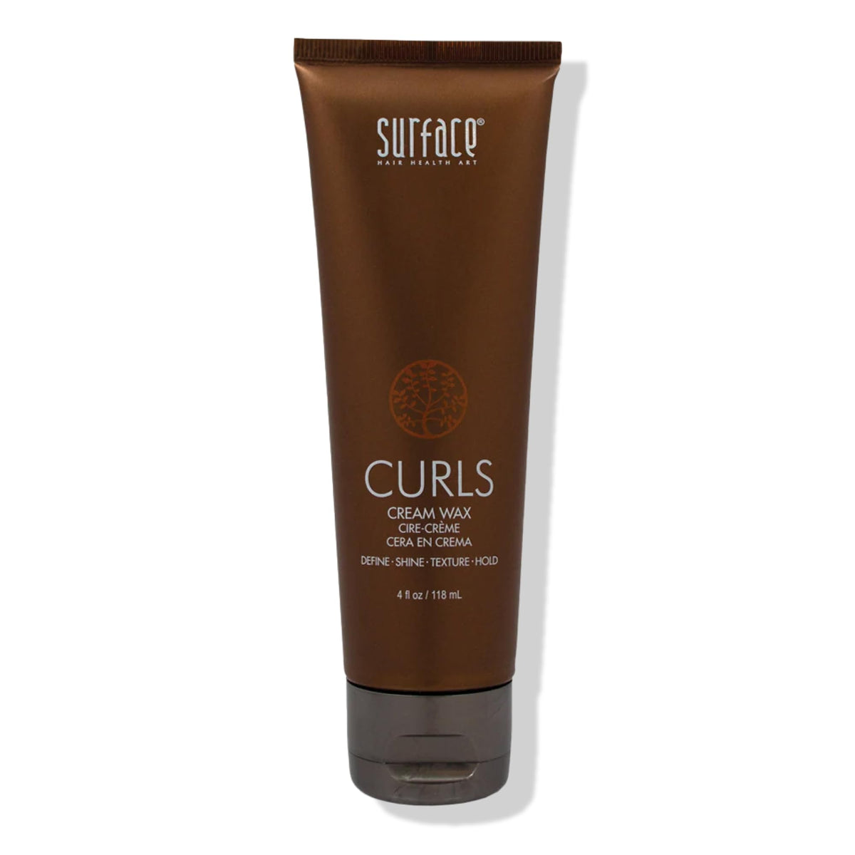 Surface jar front view showing label and polished packaging benefit shine
