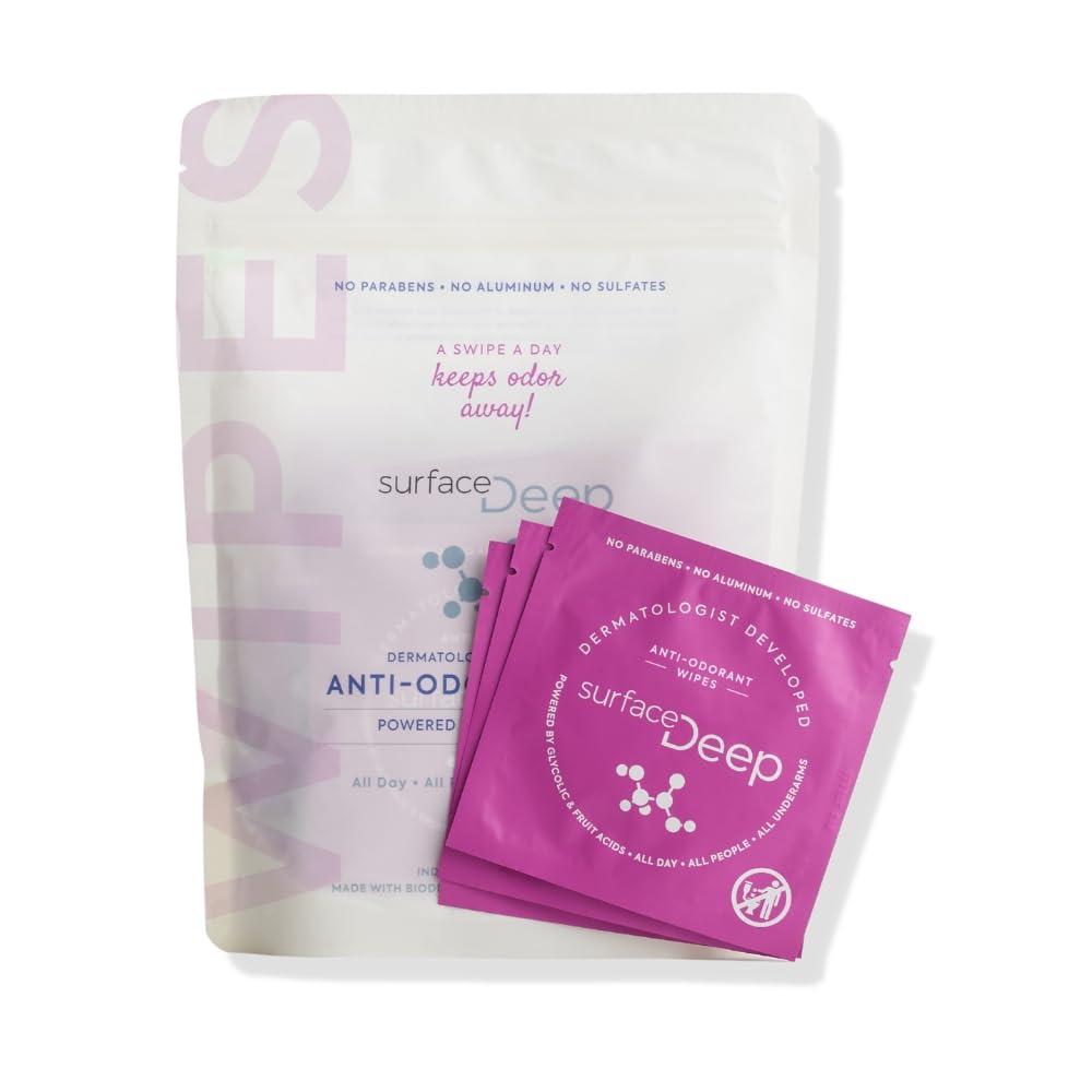 Surface Deep front packaging showing compact 30-count travel box and benefits