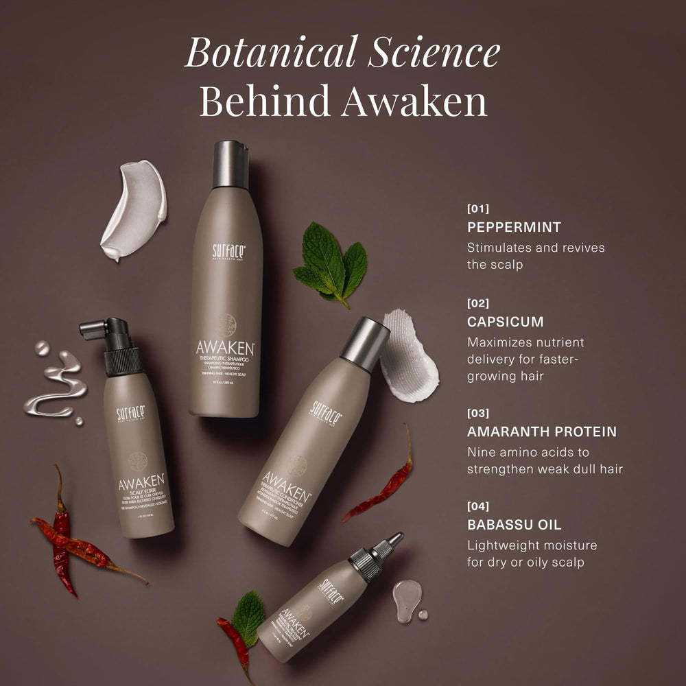 SURFACE scalp elixir dropper applying serum to scalp for targeted nourishment