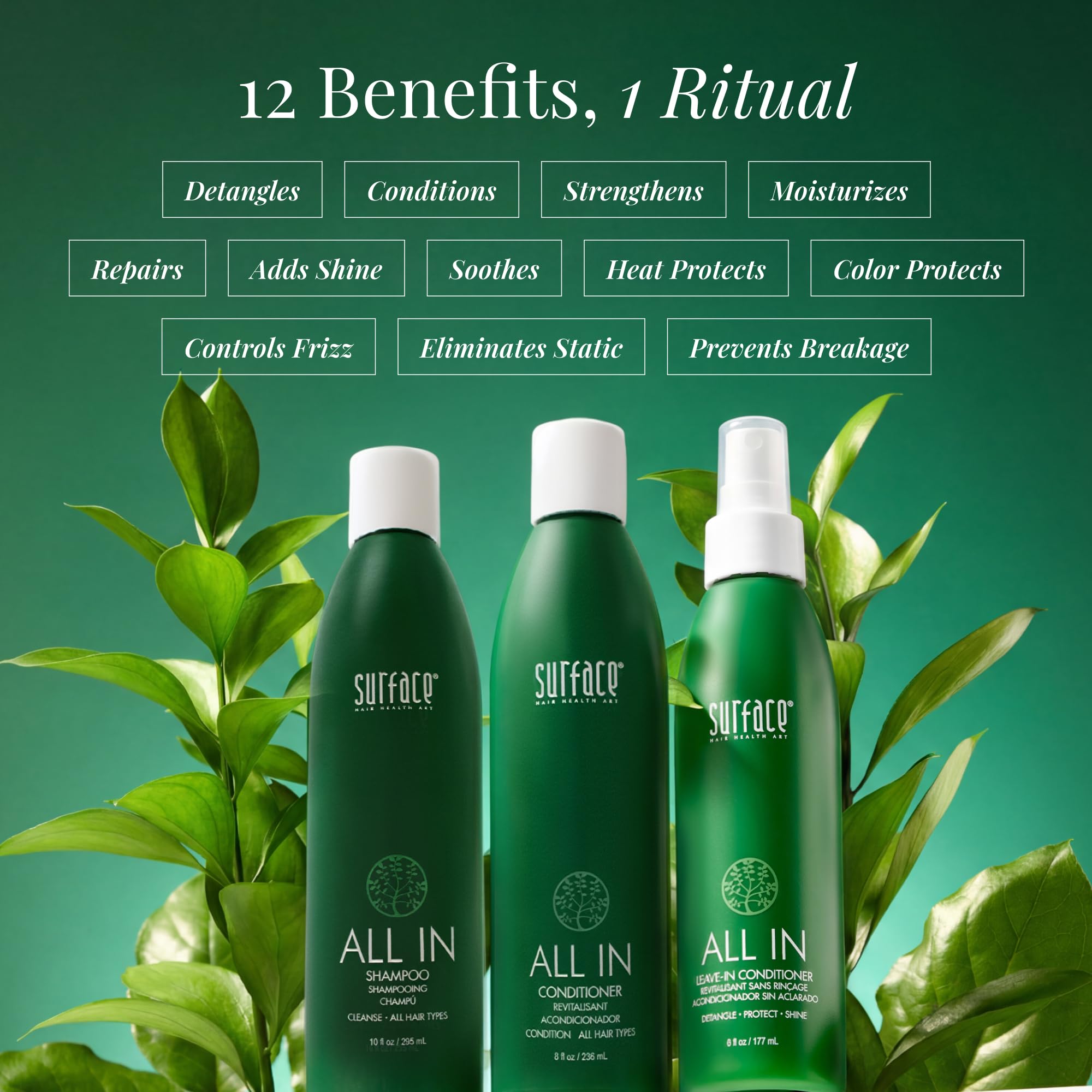 SURFACE botanical ingredients flatlay emphasizing natural antioxidant benefit