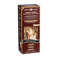 Surya Brasil henna cream applied to hair illustrating even gray coverage benefit