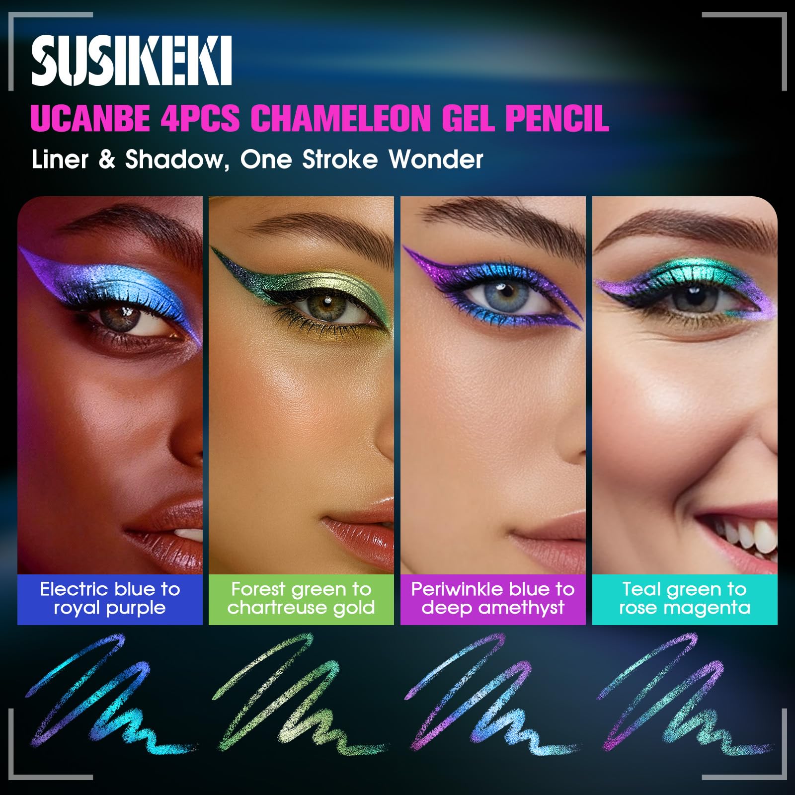 SUSIKEKI close-up of pencil tip highlighting creamy metallic core and smooth glide