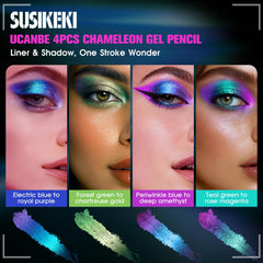 SUSIKEKI swatches on arm showing multichrome color shifts for color selection