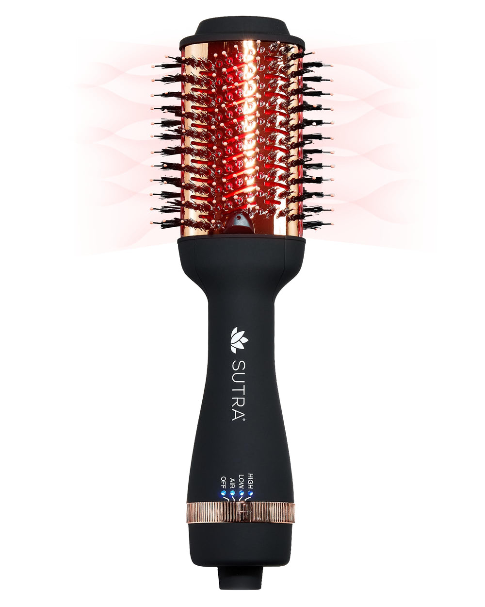 SUTRA infrared brush front view showing controls and sleek finish for easy styling