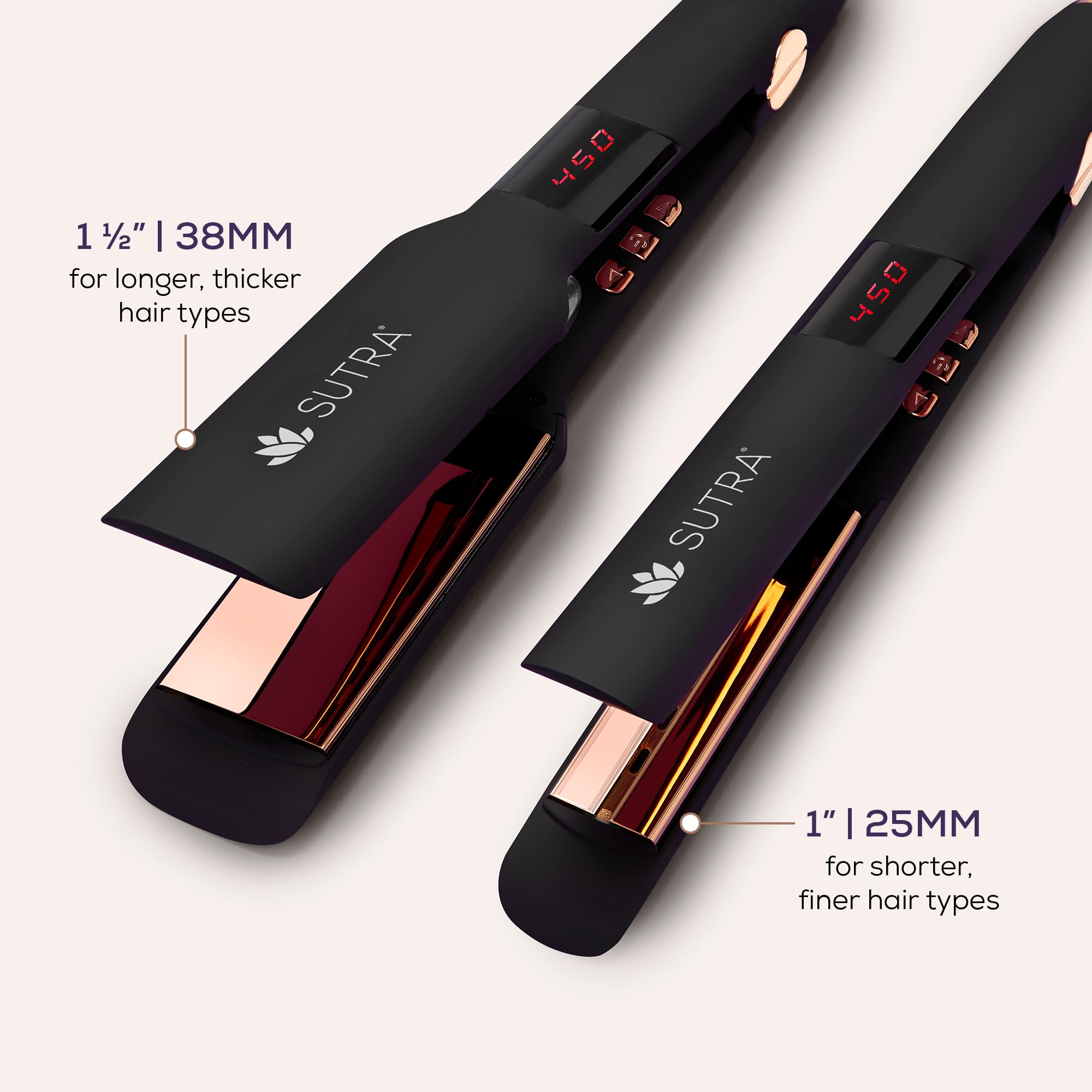 SUTRA digital display and temperature buttons offering precise heat control up to 450°F