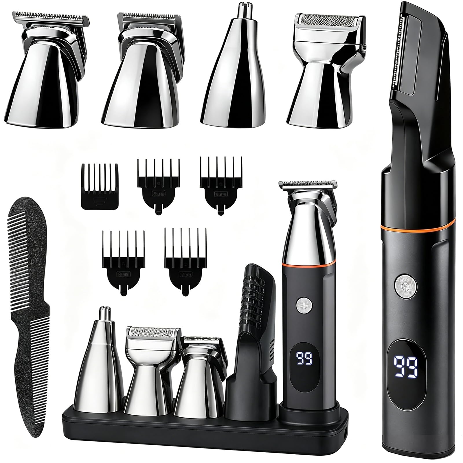 Suttik front view of full grooming kit showing all included tools for versatile trimming
