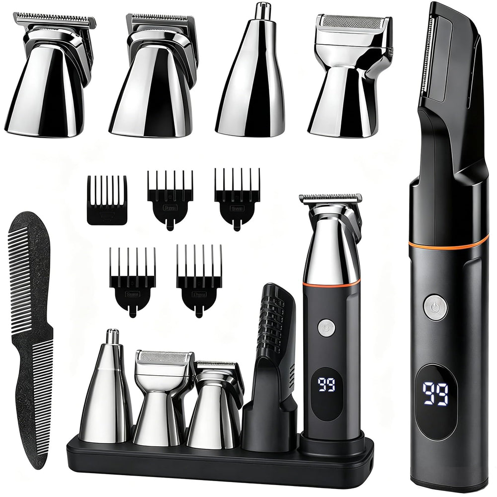 Suttik front view of full grooming kit showing all included tools for versatile trimming