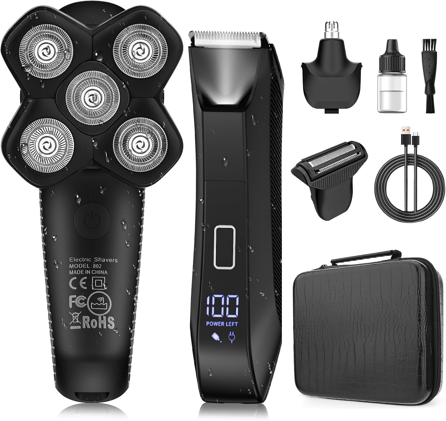 Suttik Manscape front view showing complete grooming kit and benefits of all-in-one convenience