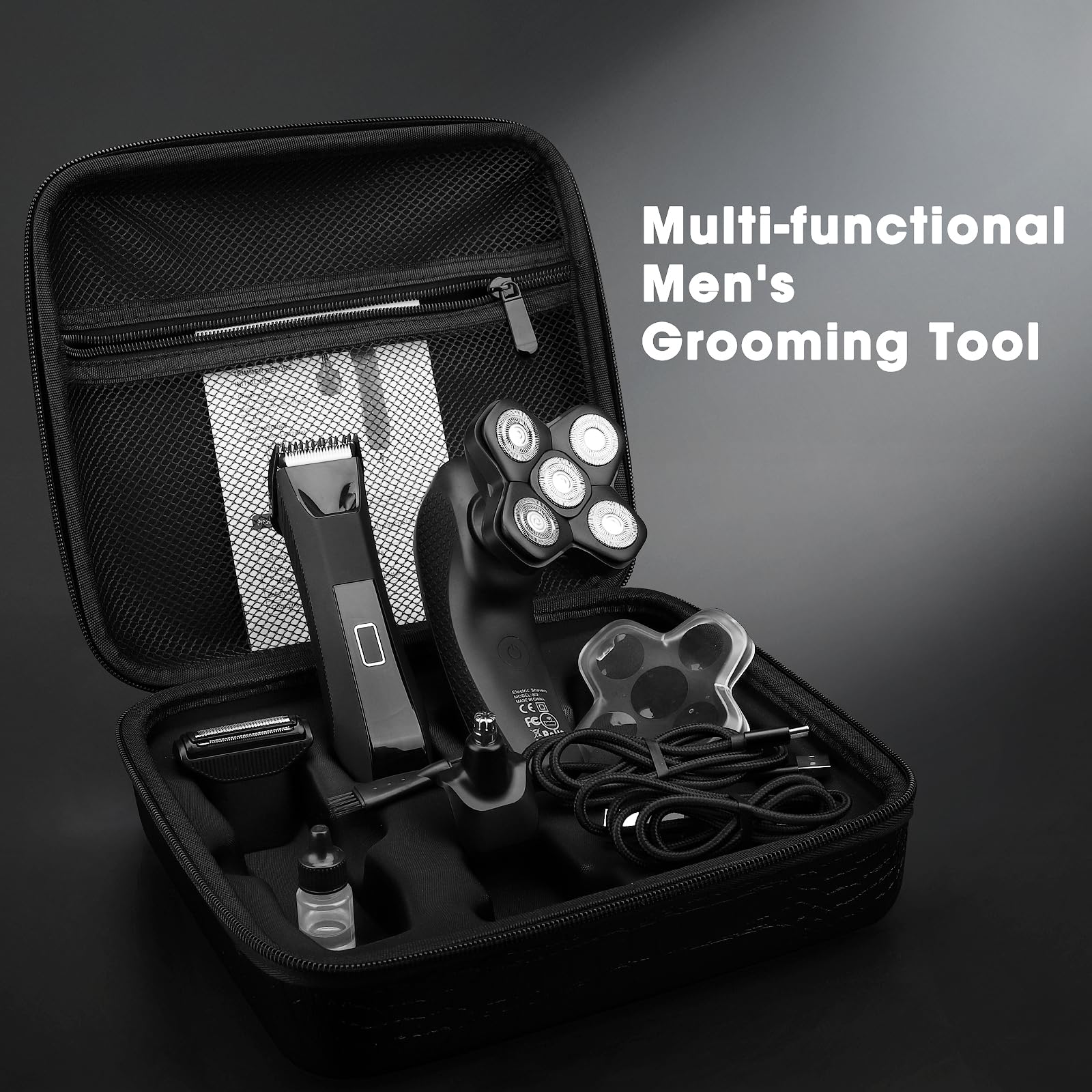 Suttik Manscape magnetic head detached showing removable design for full rinsing and maintenance