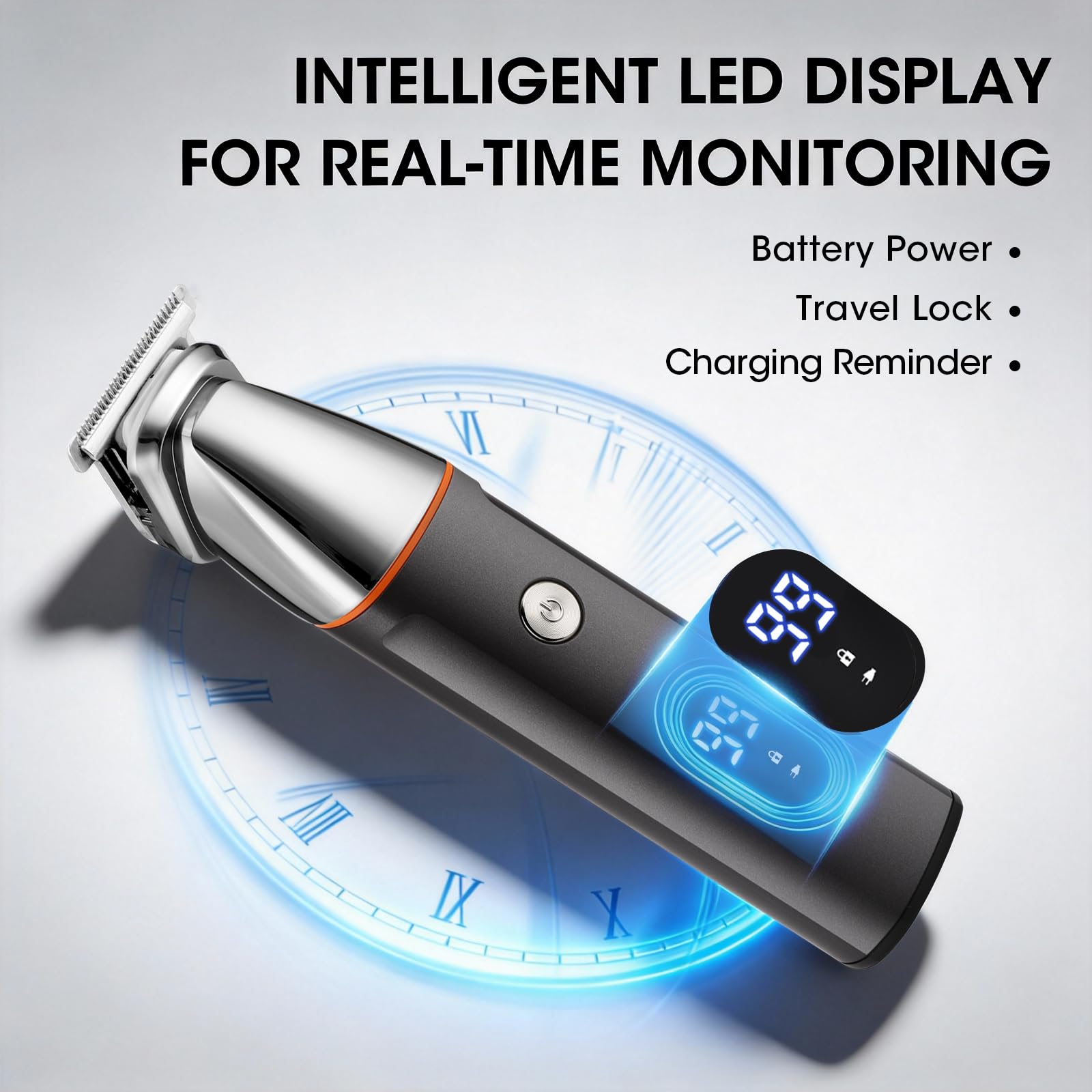 Suttik handheld trimmer beside a ruler showing compact size for travel convenience