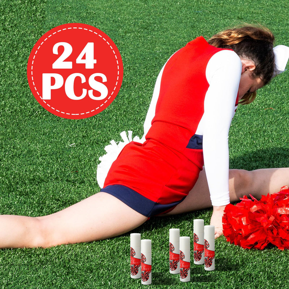Suttmin arranged as team giveaway illustrating coordinated cheerleader gifting