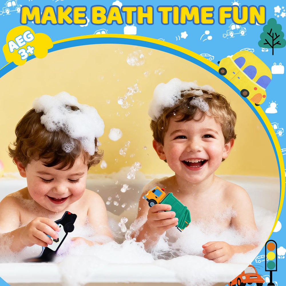 SUYFEIFAN fire truck fizzing in bathtub demonstrating fun bubbles and safe cleanup