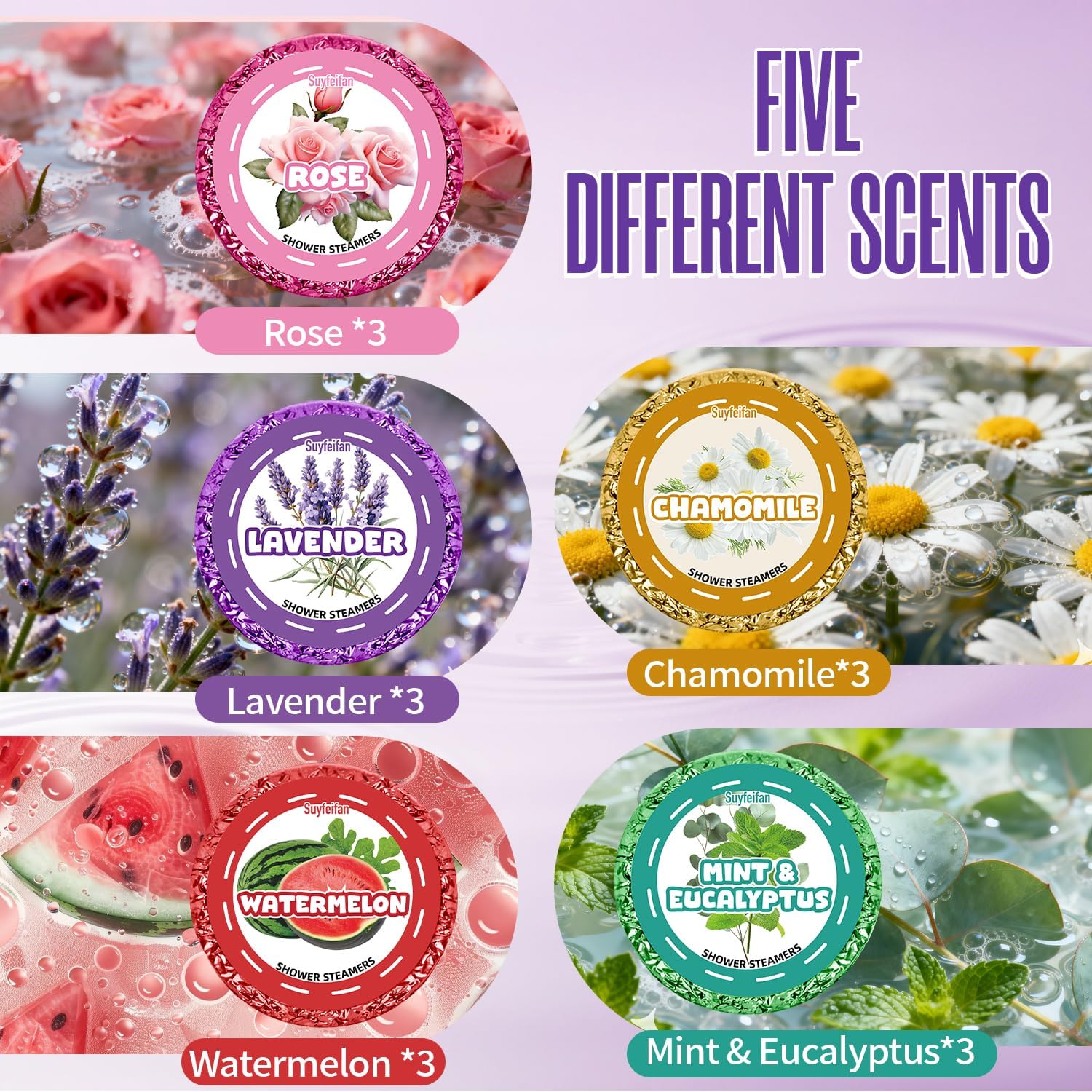 suyfeifan arrangement of five scents illustrating variety for different moods