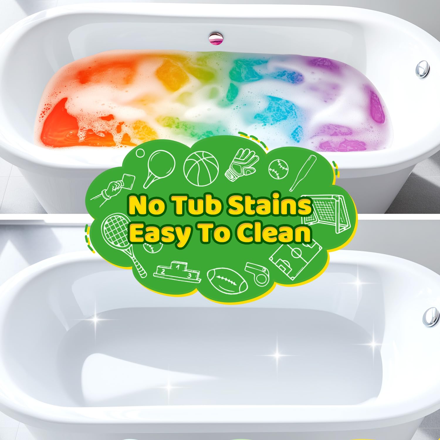 Suyfeifan bath bomb next to adult hand showing size and kid-friendly scale