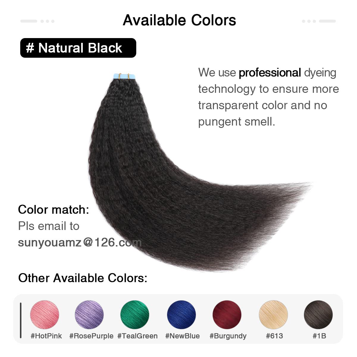 SUYYA kinky-straight texture detail highlighting natural movement and shine