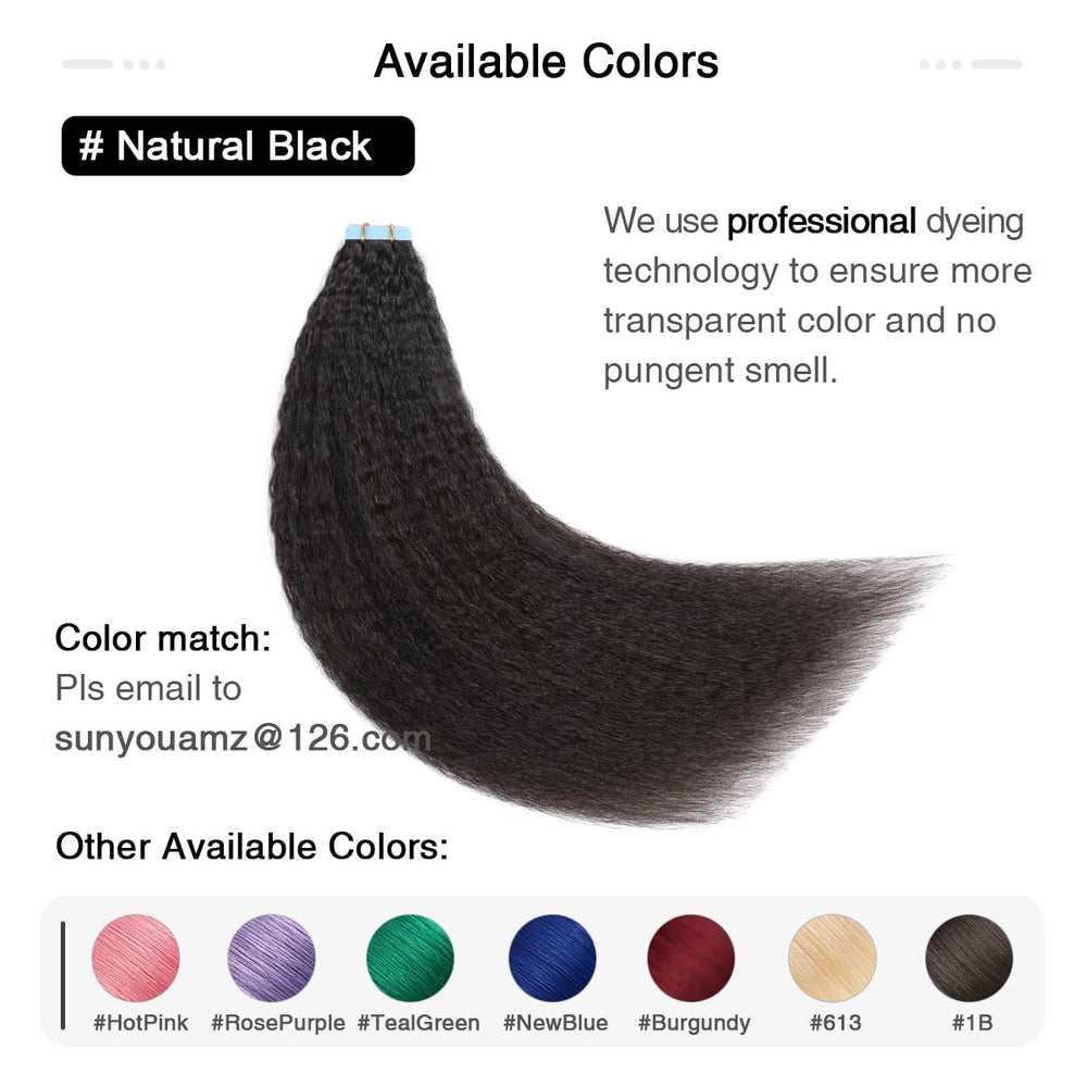 SUYYA kinky-straight texture detail highlighting natural movement and shine