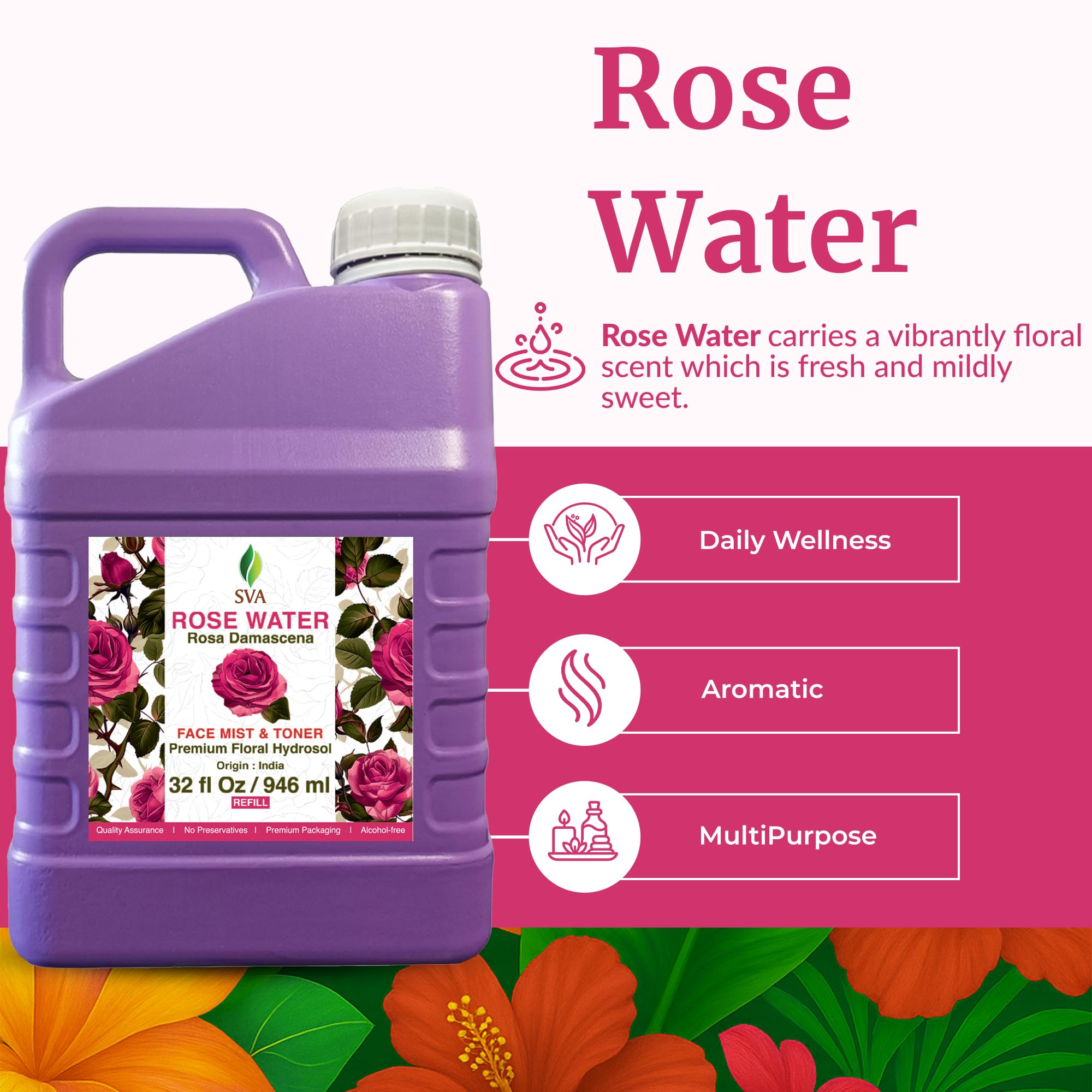 SVA ORGANICS spray nozzle delivering fine mist for quick skin refreshment