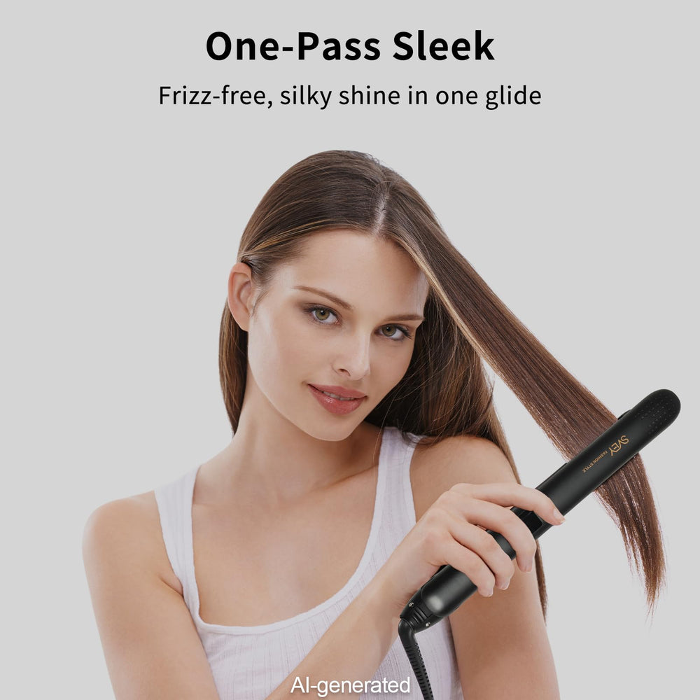 SVEY flat iron packed in travel bag emphasizing portability and convenience